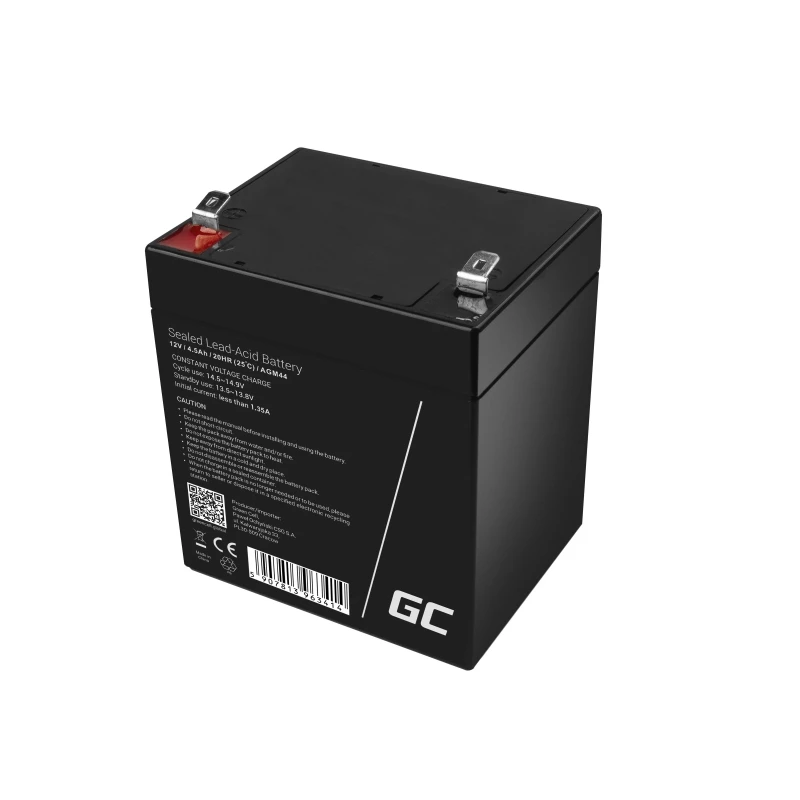 Bateria UPS zielony Cell AGM44 — 12 V 4.5 Ah Sealed Lead Acid (VRLA), 101×70×90 mm, 1.35 kg, czarna