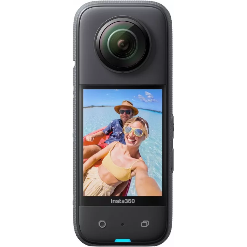 Kamera sportowa Insta360 X3 — 72 MP, 5K Ultra HD (5760×2880), 100 kl./s, CMOS, Wi‑Fi, wbudowany wyświetlacz, MicroSD, 0,508 kg, czarna
