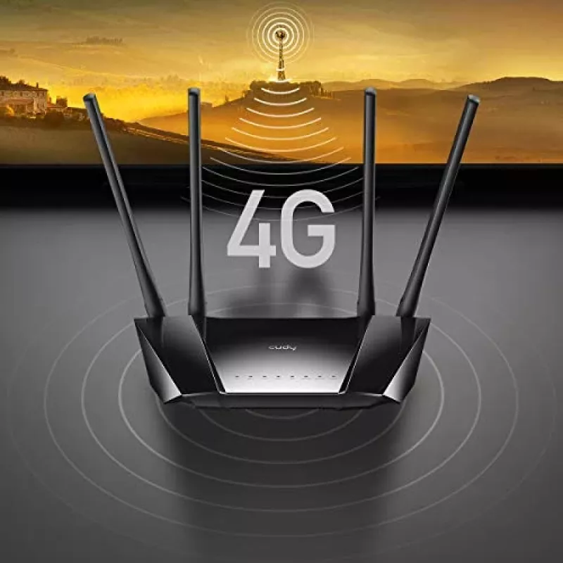 Router bezprzewodowy Cudy LT400 Fast Ethernet, jednopasmowy (2,4 GHz), 4G, czarny