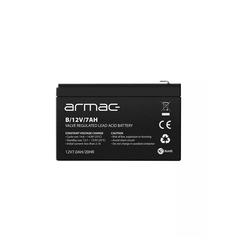 Bateria UPS ARMAC B/12V/7AH — Kwasowo-ołowiowa szczelna 12 V 7 Ah, maks. rozładowanie 110 A, obudowa ABS