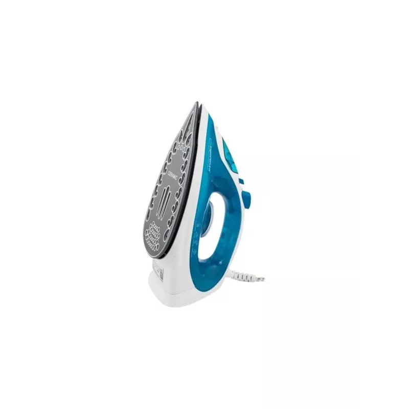 Żelazko parowe ESPERANZA EHI002 — 2200 W, stopa ceramiczna, para pionowa, 0,815 kg, biało-niebieskie