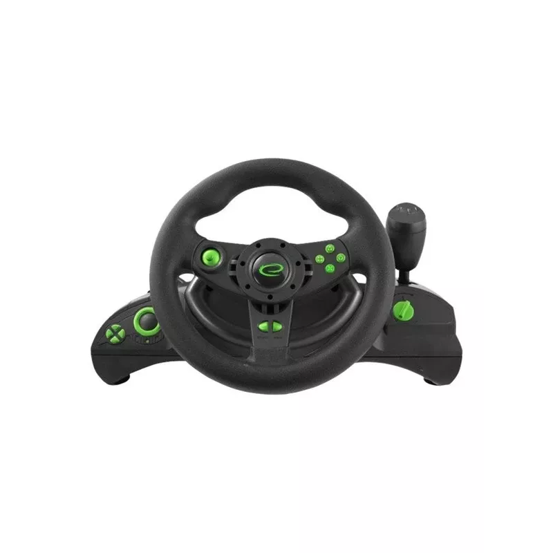 Kierownica gamingowa Esperanza EGW102 PC, PlayStation 3, USB, czarno-zielona