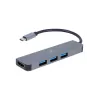 Stacja dokująca USB-C do laptopa GEMBIRD A-CM-COMBO2-01 — USB 3.2 Gen 1 Type-C, 3× USB-A, 1× HDMI, szary