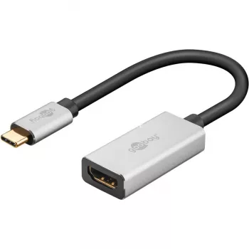 Wentronic 60194 Przejściówka wideo 0,15 m USB Type-C HDMI Czarny - Srebrny (60194)