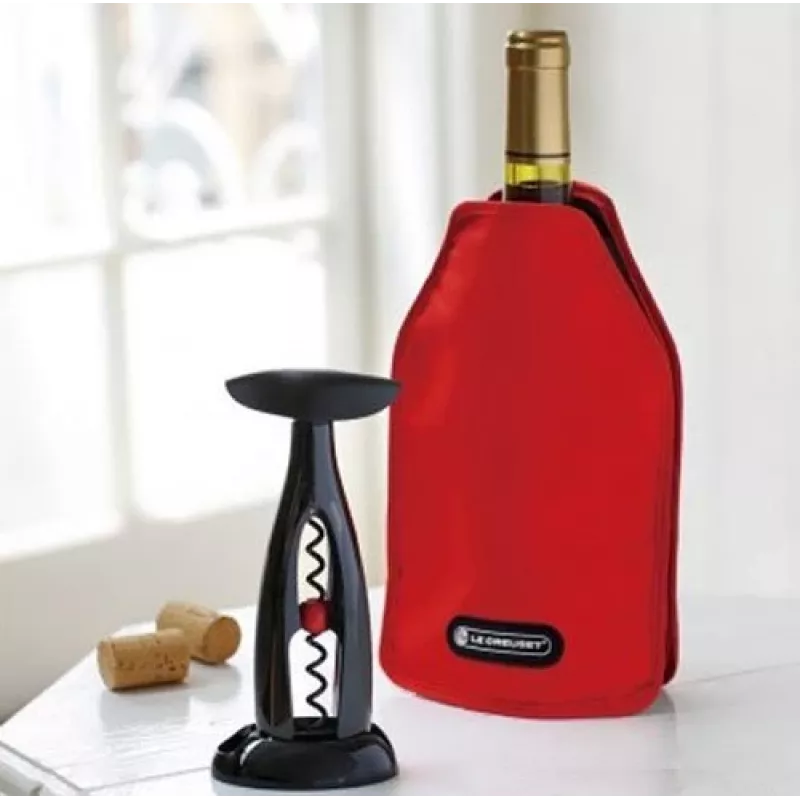 Le Creuset Czerwony rękaw chłodzący do butelki wina