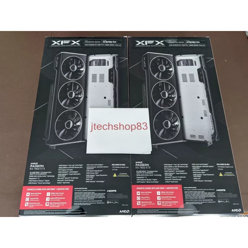 Karta graficzna XFX Radeon RX 7900 XTX 24 GB GDDR6, PCIe 4.0, 384-bitowa, 355 W, 3 wentylatory