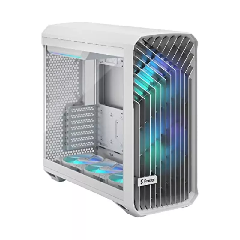 Obudowa PC Fractal Design Torrent White — obsługuje ATX, EATX, microATX, ITX; 2x wentylatory 180 mm z przodu; zatoki 2,5 cala/3,5 cala