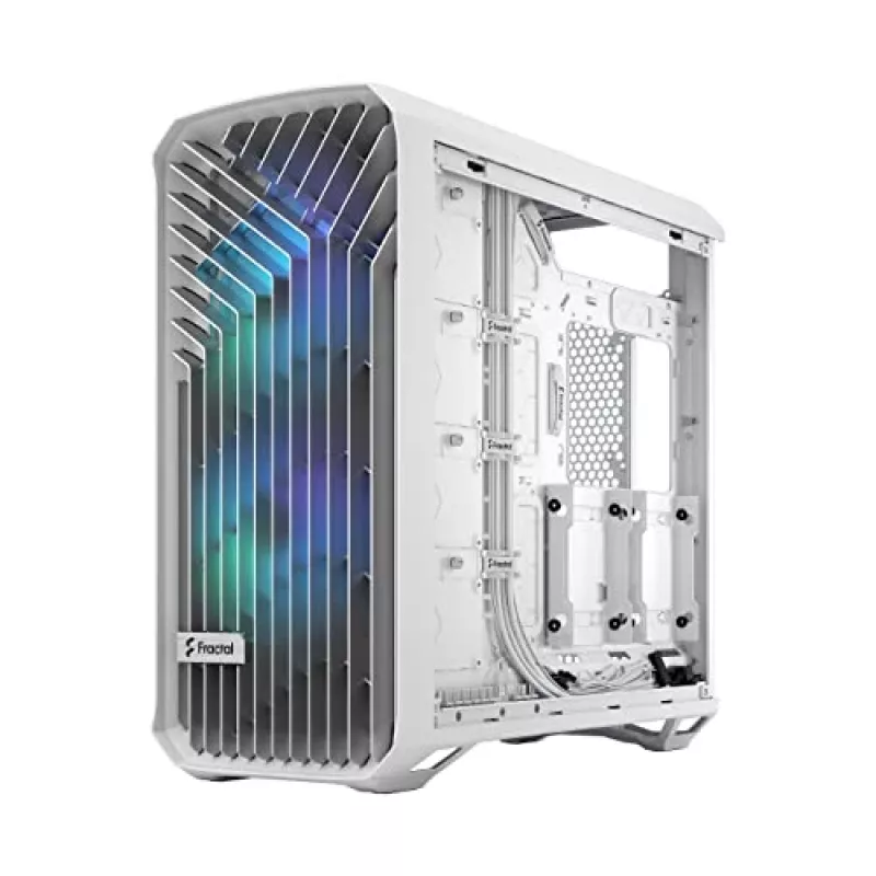 Obudowa PC Fractal Design Torrent White — obsługuje ATX, EATX, microATX, ITX; 2x wentylatory 180 mm z przodu; zatoki 2,5 cala/3,5 cala