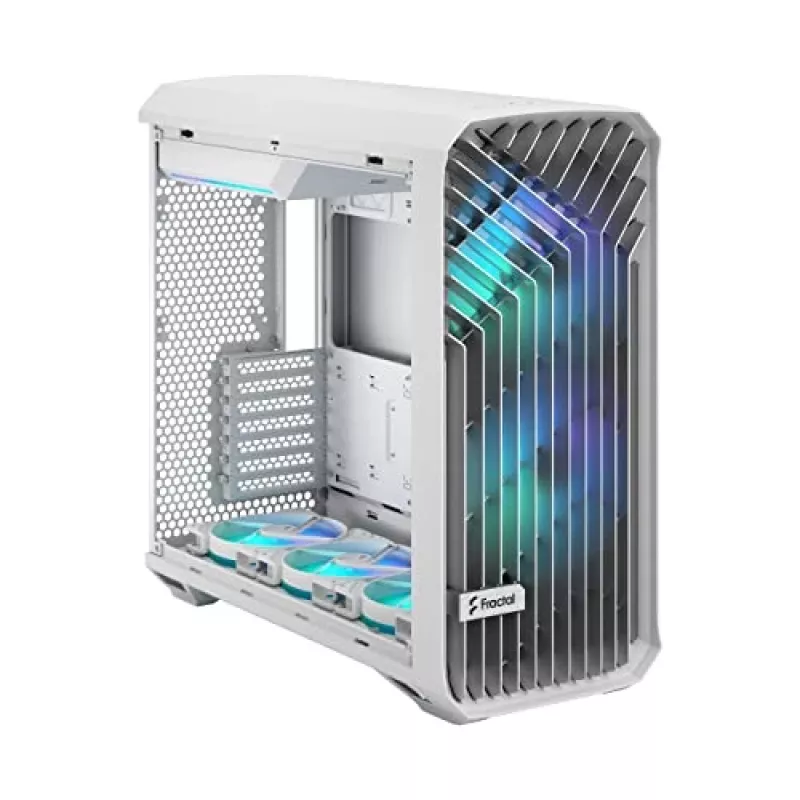 Obudowa PC Fractal Design Torrent White — obsługuje ATX, EATX, microATX, ITX; 2x wentylatory 180 mm z przodu; zatoki 2,5 cala/3,5 cala