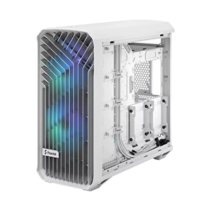 Obudowa PC Fractal Design Torrent White — obsługuje ATX, EATX, microATX, ITX; 2x wentylatory 180 mm z przodu; zatoki 2,5 cala/3,5 cala