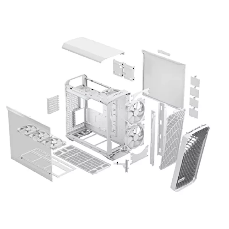 Obudowa PC Fractal Design Torrent White — obsługuje ATX, EATX, microATX, ITX; 2x wentylatory 180 mm z przodu; zatoki 2,5 cala/3,5 cala