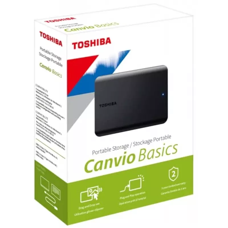 Zewnętrzny dysk twardy Toshiba 2TB USB 2.0/3.2 Canvio Basics