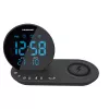 FM PLL clock radio/ALARM/USB/CR85BK CHARGE/Wireless charging/do użytku wewnętrznego/outdoor temperature/Czarny
