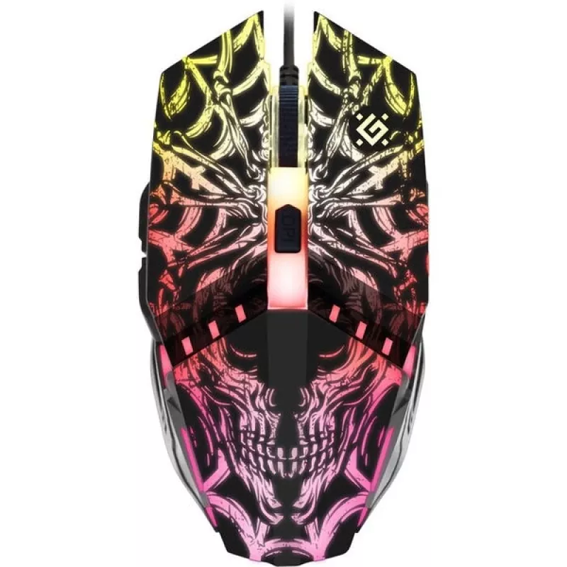 Mysz gamingowa DEFENDER GM-670L oburęczna optyczna, 2400 DPI, 5 przycisków, przewodowa, czarna, RGB