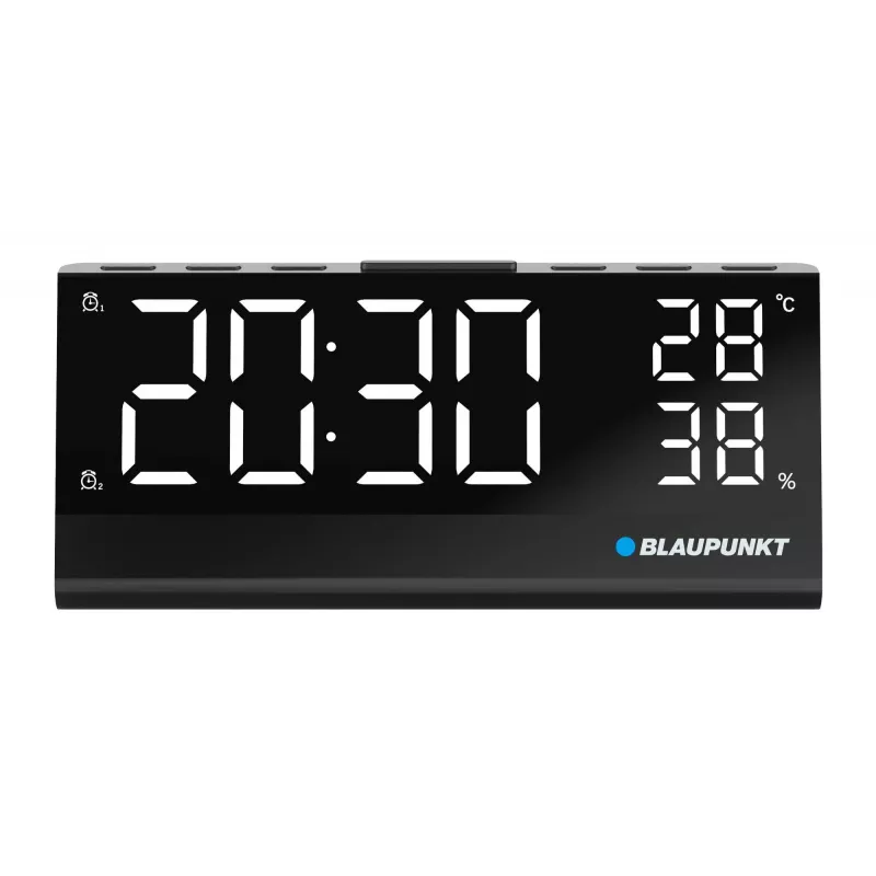 Zegar radiowy CR10ALU FM PLL z wbudowanym czujnikiem temperatury i wilgotności