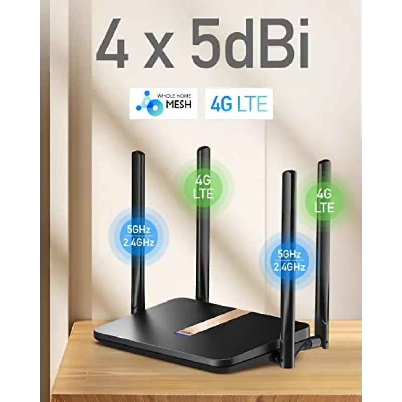 Router bezprzewodowy Cudy LT500D Fast Ethernet Dwuzakresowy (2,4 GHz / 5 GHz) 4G Czarny