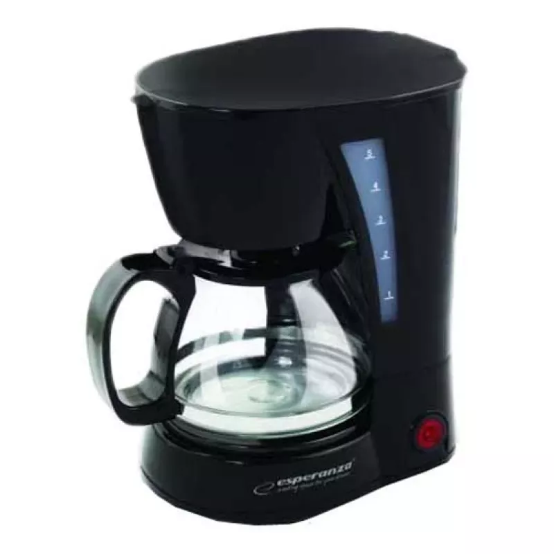 Ekspres przelewowy ESPERANZA EKC006, zbiornik na wodę 0,6 L, 650 W, czarny na blat