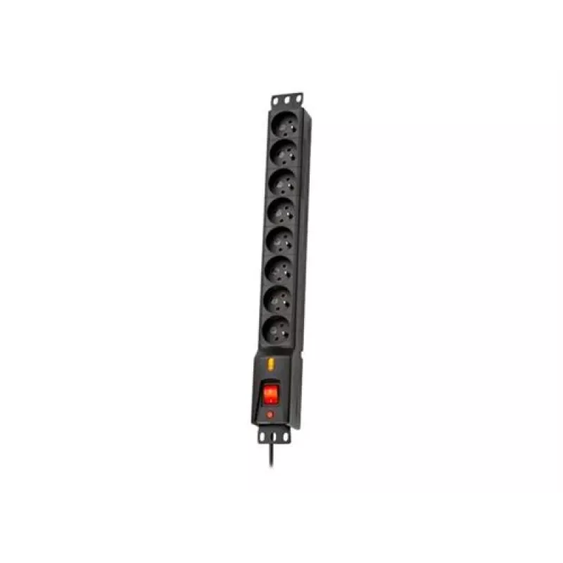 Listwa przeciwprzepięciowa LXARM810, 8x 230V, 5m, czarna