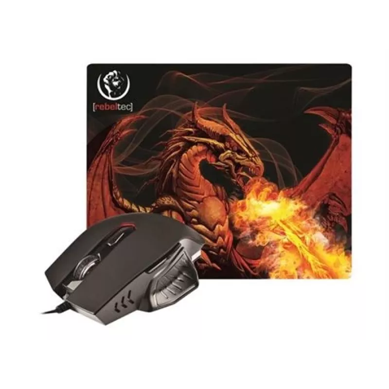 Rebeltec czerwony Dragon - mysz optyczna - 6 przycisków - przewodowa - USB
