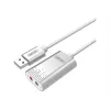 Konwerter audio Unitek Y-247A, srebrny, złącze USB Type-A, kompaktowy 12×28×46 mm