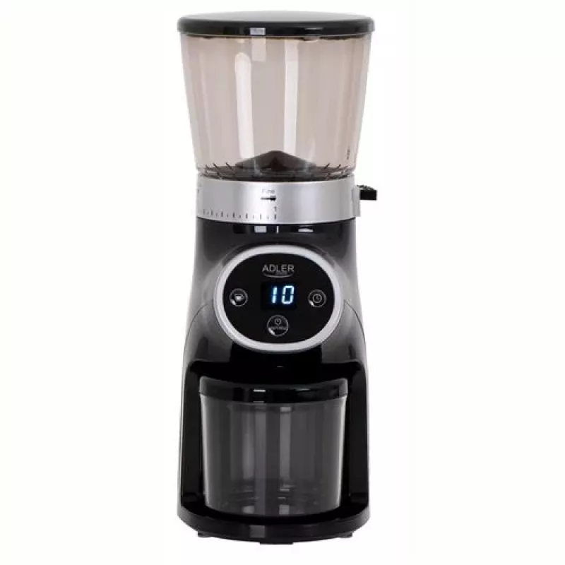 Profesjonalny młynek do kawy, stalowe żarna, 31 ustawień mielenia, Café 90g/m, Adler, AD4450, 300, Czarny