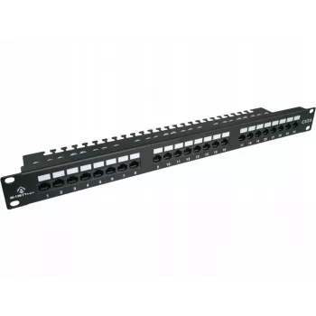 Patch panel Alantec PK001 24-port UTP Cat.6 1U 19 cali – 24x RJ45, U/UTP (UTP), czarny