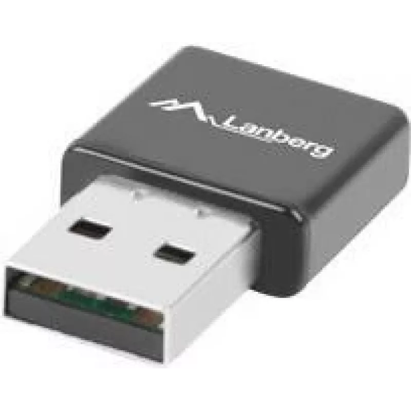 Bezprzewodowa karta sieciowa USB LANBERG NC-0300-WI, 2 anteny wewnętrzne 2 dBi, USB 2.0, do 2400 Mbit/s, czarna