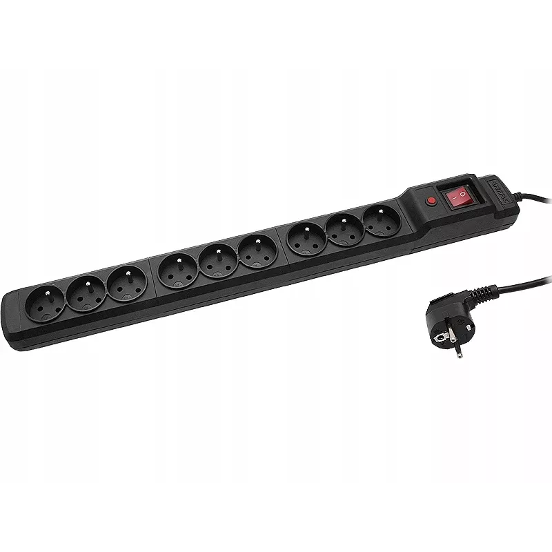 Listwa przeciwprzepięciowa Armac M9/15/CZ czarna 9 gniazd AC 250V 1.5m