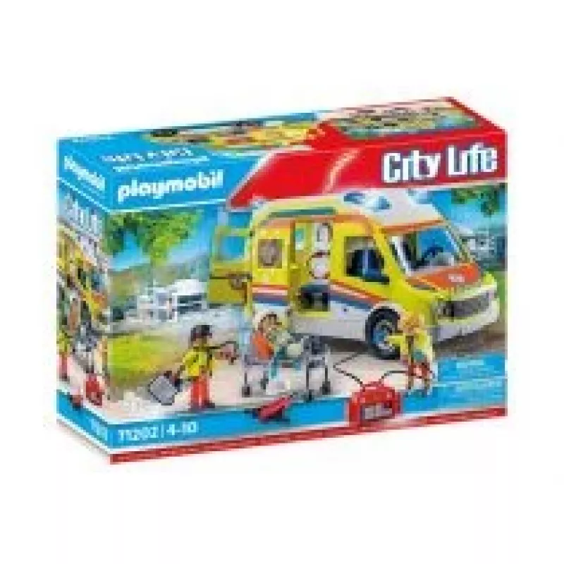 Playmobil 71202 City Life Karetka z światłami i dźwiękiem zestaw zabawkowy odpowiedni dla wieku 4+ pojedynczy