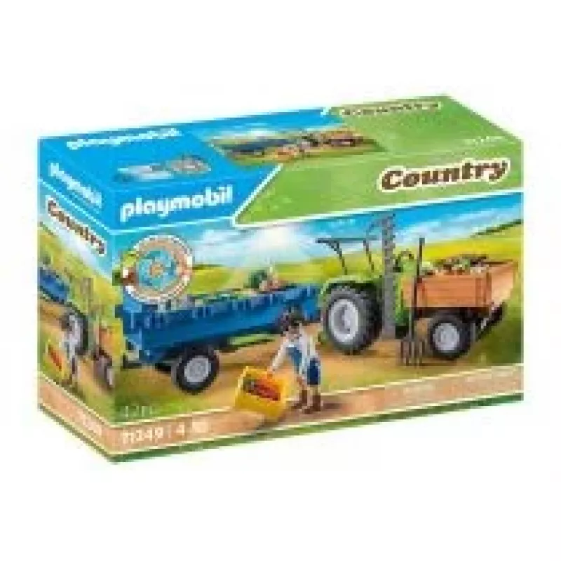 Traktor żniwny z przyczepą Playmobil - zabawa na niby i kreatywna dla dzieci w wieku 6-9 lat - Fat Brain Toys