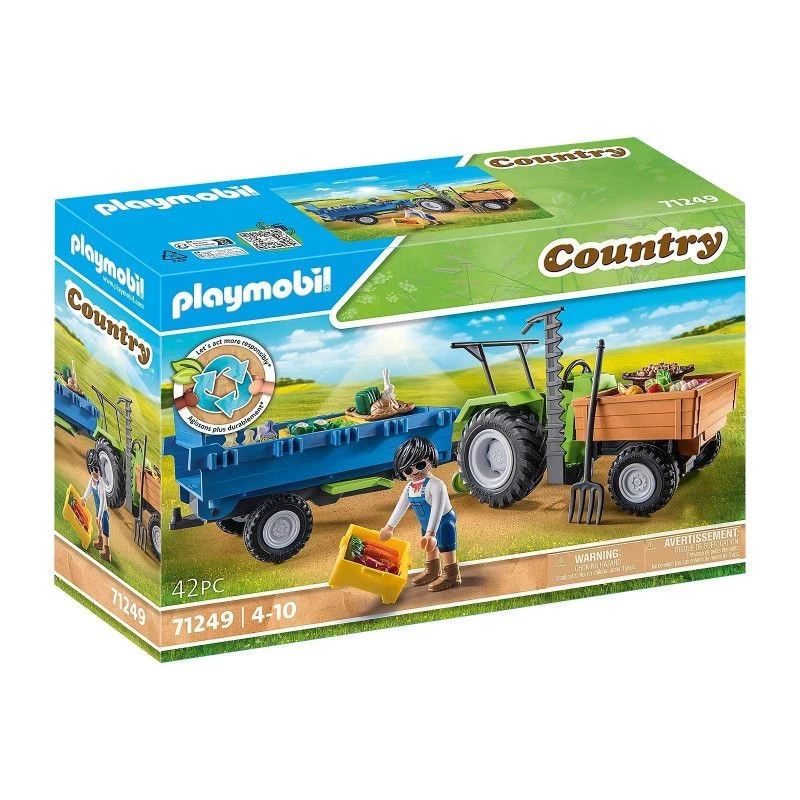 Traktor żniwny z przyczepą Playmobil - zabawa na niby i kreatywna dla dzieci w wieku 6-9 lat - Fat Brain Toys