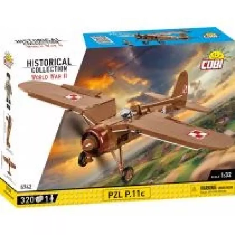 Zestaw konstrukcyjny COBI PZL P.11c 320 elementów II wojna światowa