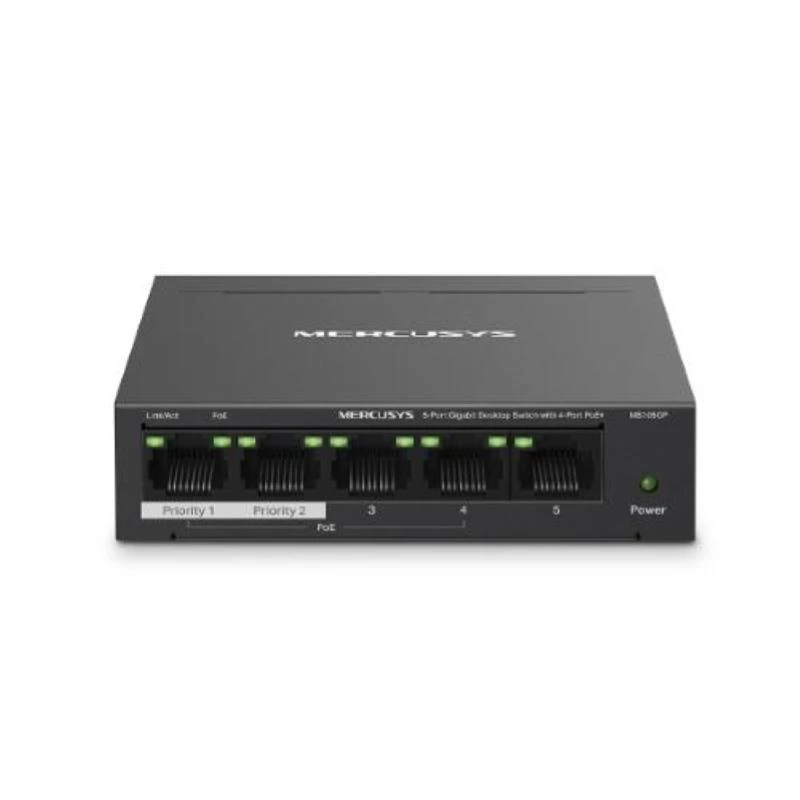 Mercusys 5-portowy gigabitowy przełącznik biurkowy z 4 portami PoE+