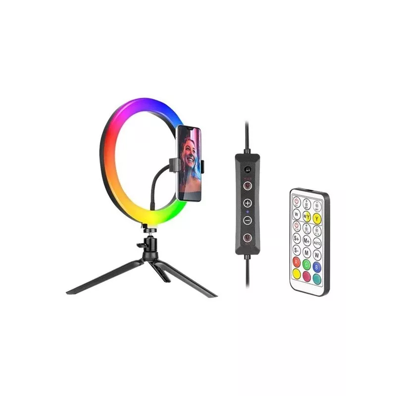 Pierścień LED RGB 26 cm ze statywem