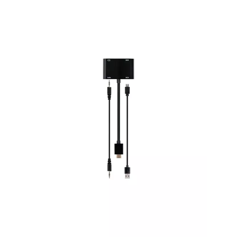 Adapter HDMI do VGA GEMBIRD A-HDMIM-HDMIFVGAF-01, wtyk HDMI, wyjście VGA, 0,15 m, czarny
