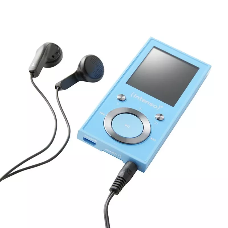 Odtwarzacz MP3 INTENSO Video Scooter BT — 16 GB, wyświetlacz LCD, kompatybilny z MicroSD, niebieski