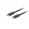 Kabel USB C na USB C LANBERG CA-CMCM-32CU-0010-BK — USB 3.2 Gen 2, 1 m, czarny, ładowanie 100 W, wideo 4K
