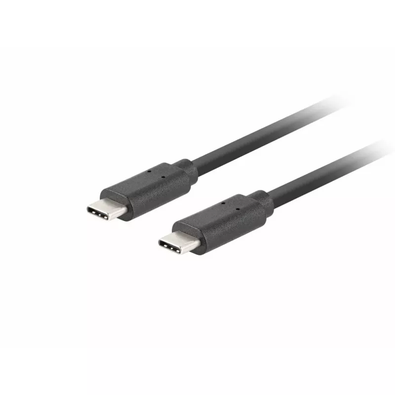 Kabel USB C na USB C LANBERG CA-CMCM-32CU-0010-BK — USB 3.2 Gen 2, 1 m, czarny, ładowanie 100 W, wideo 4K