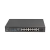 Przełącznik niezarządzalny LANBERG RSFE-16P-2C-150 — 18-portowy Gigabit, 16 PoE+/2 SFP, 150 W, 1U, metal, czarny