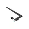 Karta WLAN wewnętrzna LANBERG NC-1200-WIE — Dwuzakresowy adapter USB WLAN, RTL8812BU, do 1200 Mbit/s, zewnętrzne anteny 2x2 (5 dBi), czarny