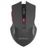 Bezprzewodowa mysz optyczna DEFENDER ACCURA MM-275 RF, oburęczna, 1600 DPI, odbiornik USB RF, 5–6 przycisków, czarno-czerwona