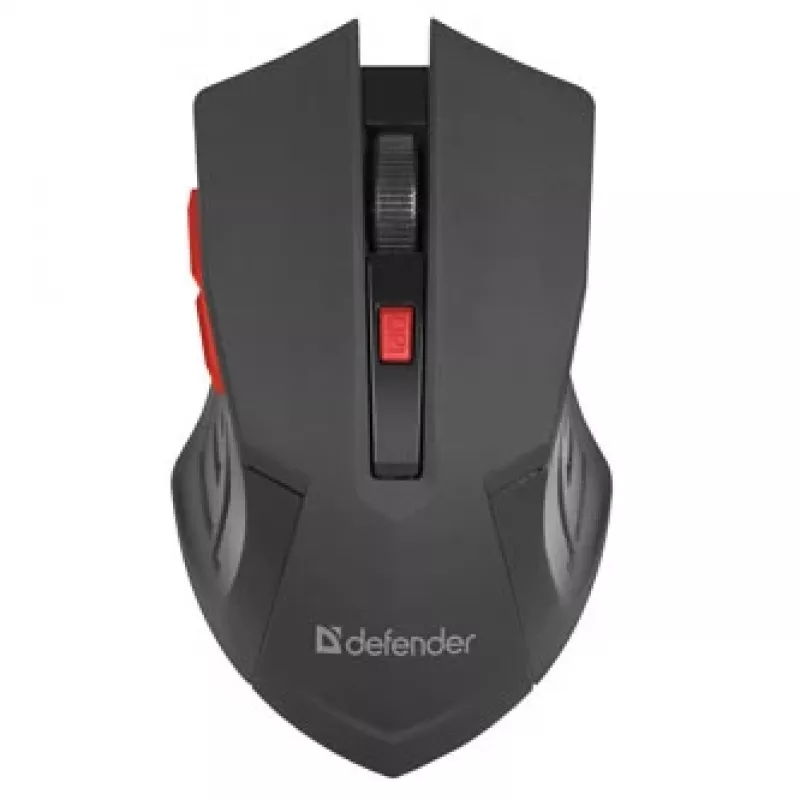 Bezprzewodowa mysz optyczna DEFENDER ACCURA MM-275 RF, oburęczna, 1600 DPI, odbiornik USB RF, 5–6 przycisków, czarno-czerwona