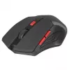 Bezprzewodowa mysz optyczna DEFENDER ACCURA MM-275 RF, oburęczna, 1600 DPI, odbiornik USB RF, 5–6 przycisków, czarno-czerwona
