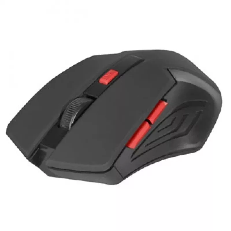 Bezprzewodowa mysz optyczna DEFENDER ACCURA MM-275 RF, oburęczna, 1600 DPI, odbiornik USB RF, 5–6 przycisków, czarno-czerwona