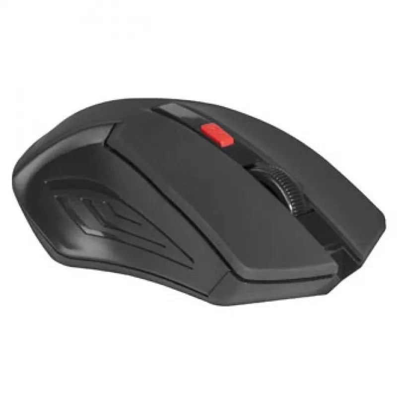 Bezprzewodowa mysz optyczna DEFENDER ACCURA MM-275 RF, oburęczna, 1600 DPI, odbiornik USB RF, 5–6 przycisków, czarno-czerwona