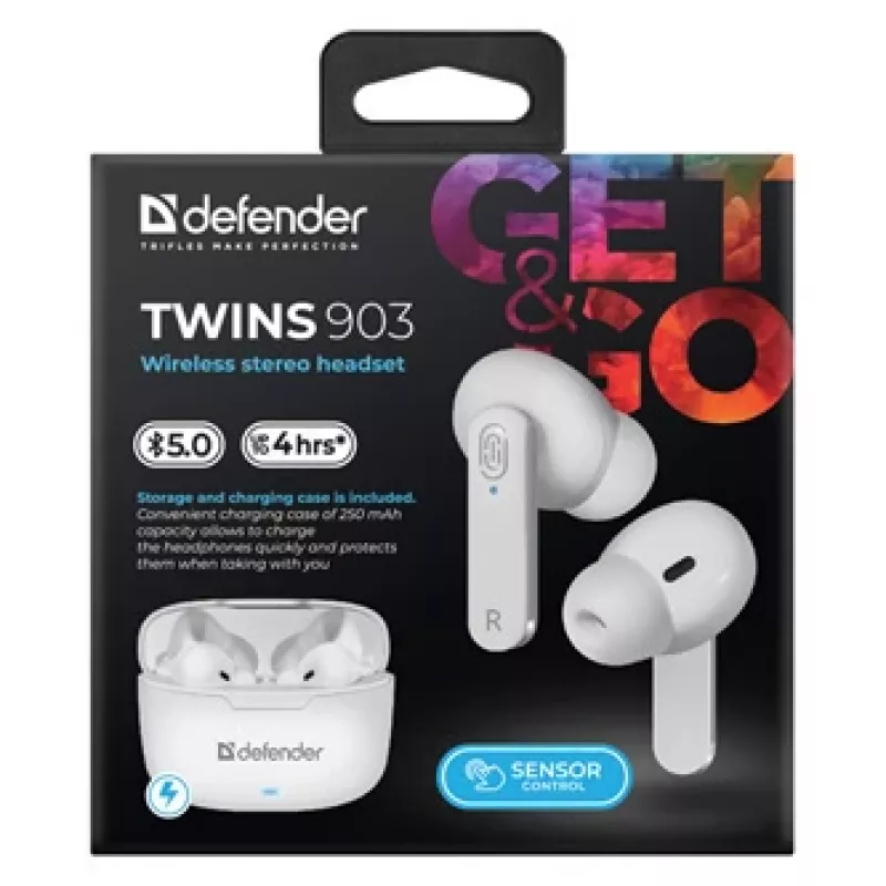 Słuchawki Bluetooth Defender TWINS 903, białe