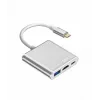 Koncentrator przejściówek USB C TB AKTBXVAU3HMPDAV — 3 w 1: HDMI + USB-A + USB-C PD, Srebrny