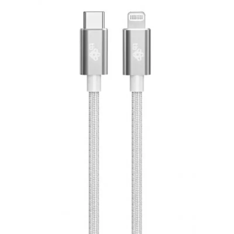TB kabel USB-C - Lightning braided 1m, Srebrny