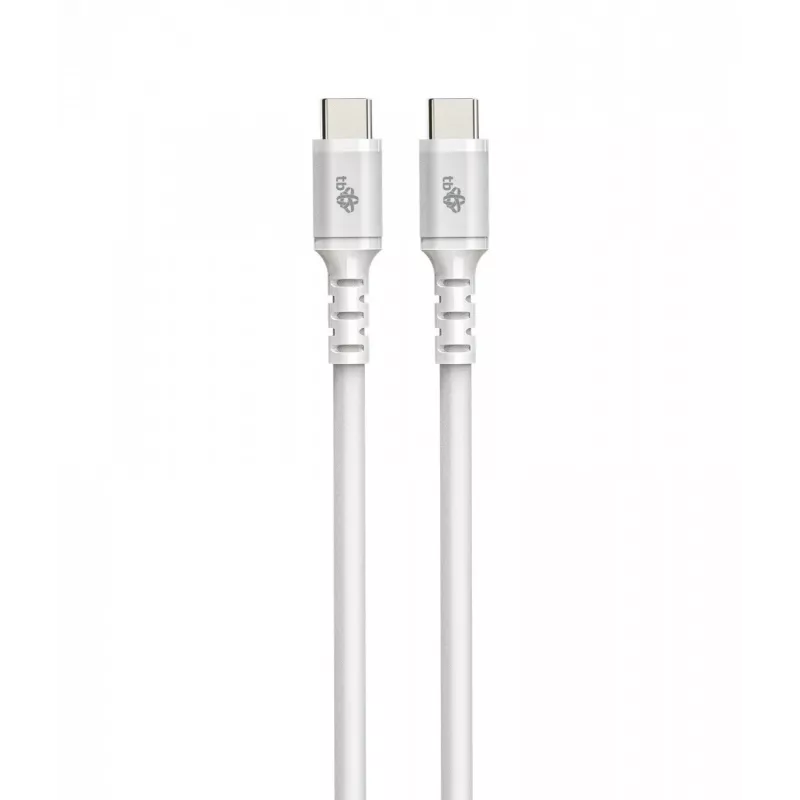 USB C - USB C kabel 1m. silicone Biały