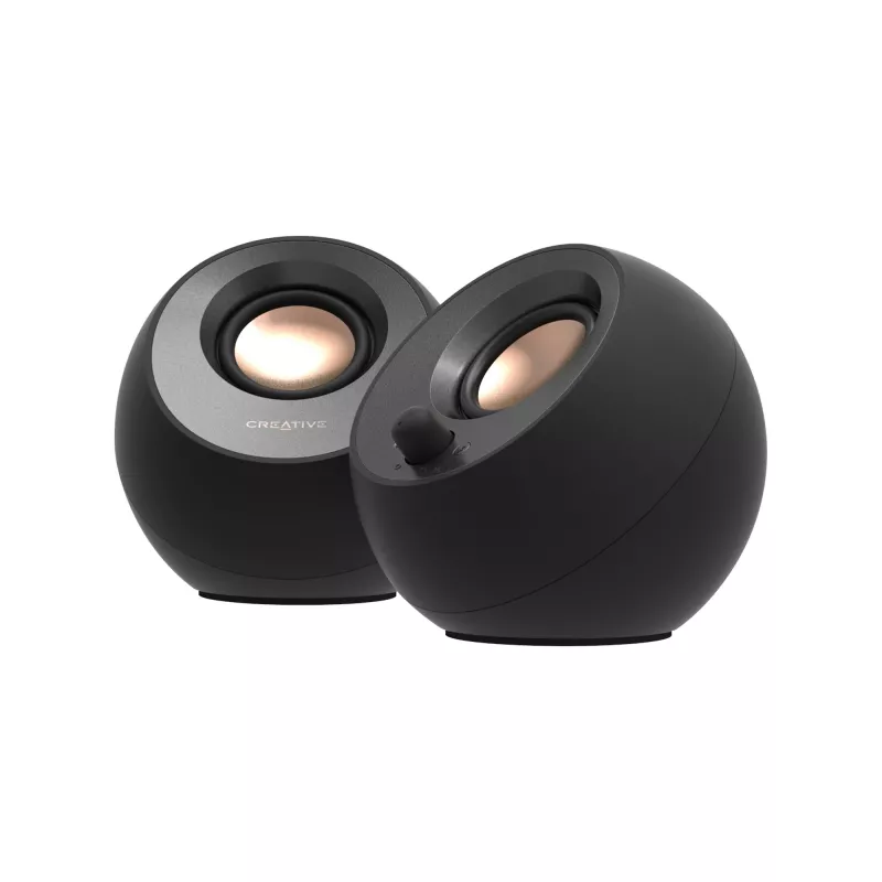 CREATIVE Pebble V3 Minimalistyczne 2.0 głośniki USB-C do komputera z dźwiękiem USB, Clear Dialog, Bluetooth 5.0, 8W RMS (szczytowo 16W), USB-A